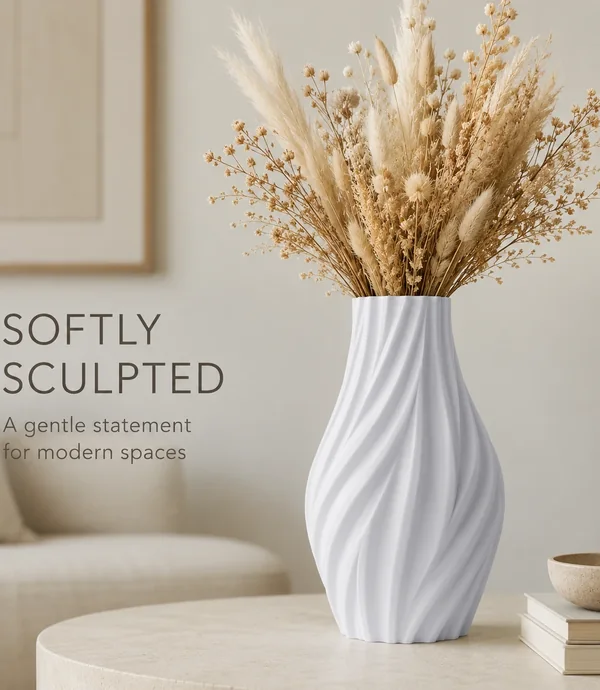 Flowline decorative vase with stems