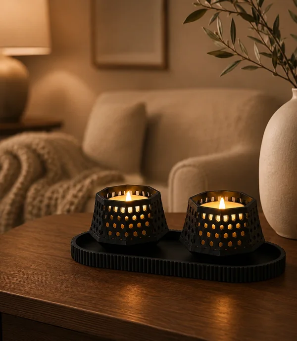 Glow Gather LED tealight holder set