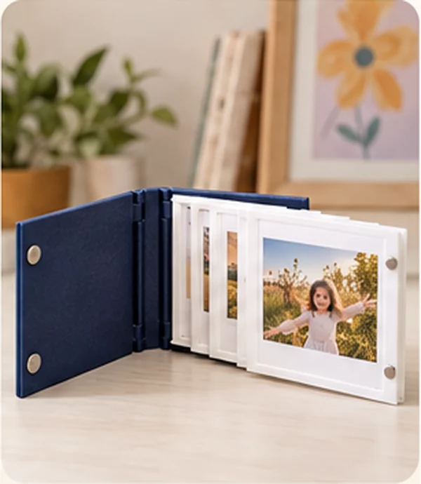 Personalised memory flipbook opened to favourite photos