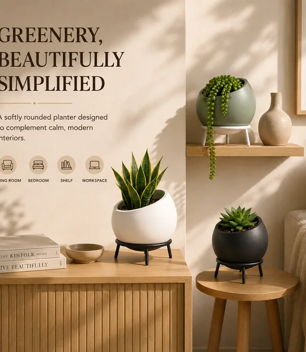 Orbloom sculptural indoor planter