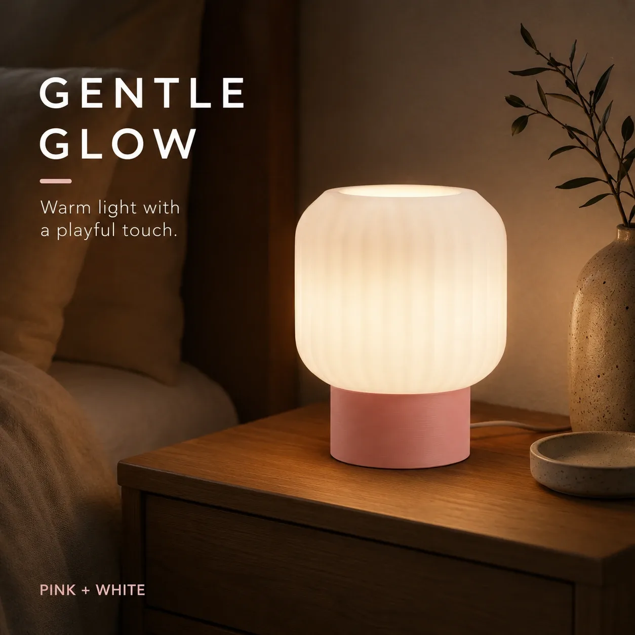 Pink Bnana Lumi Rib Lamp gallery view 10
