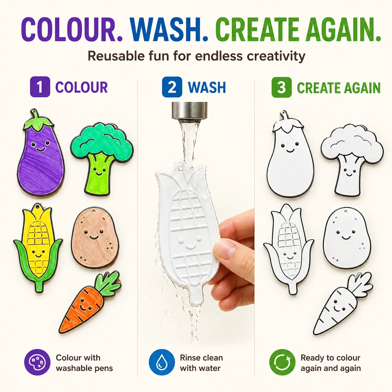 Pink Bnana Garden Giggles kids colouring kit detail view