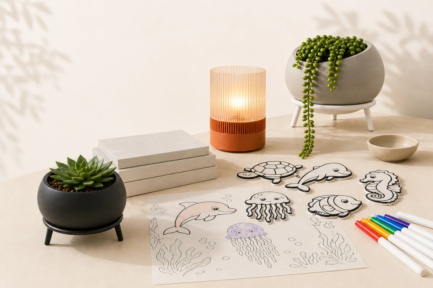 Pink Bnana 3D-printed collection styled in a warm home studio