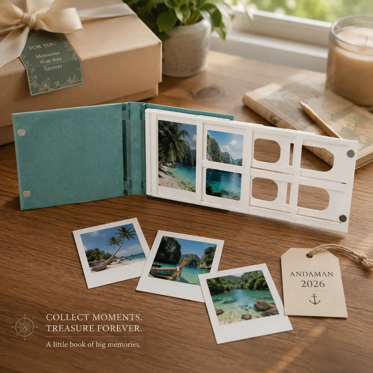 Sea Green Instax Memory Flipbook photo display