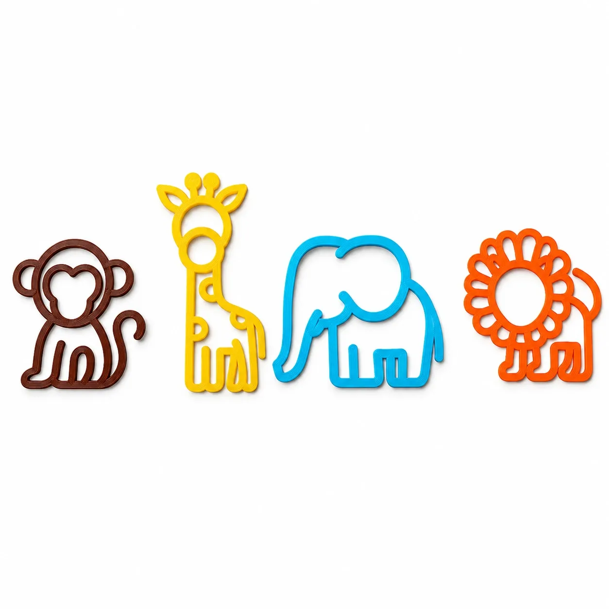 Pink Bnana Jungle Jamboree animal decor set of 4