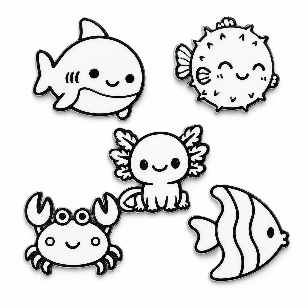 Pink Bnana Tide and Doodle ocean creature colouring kit detail view