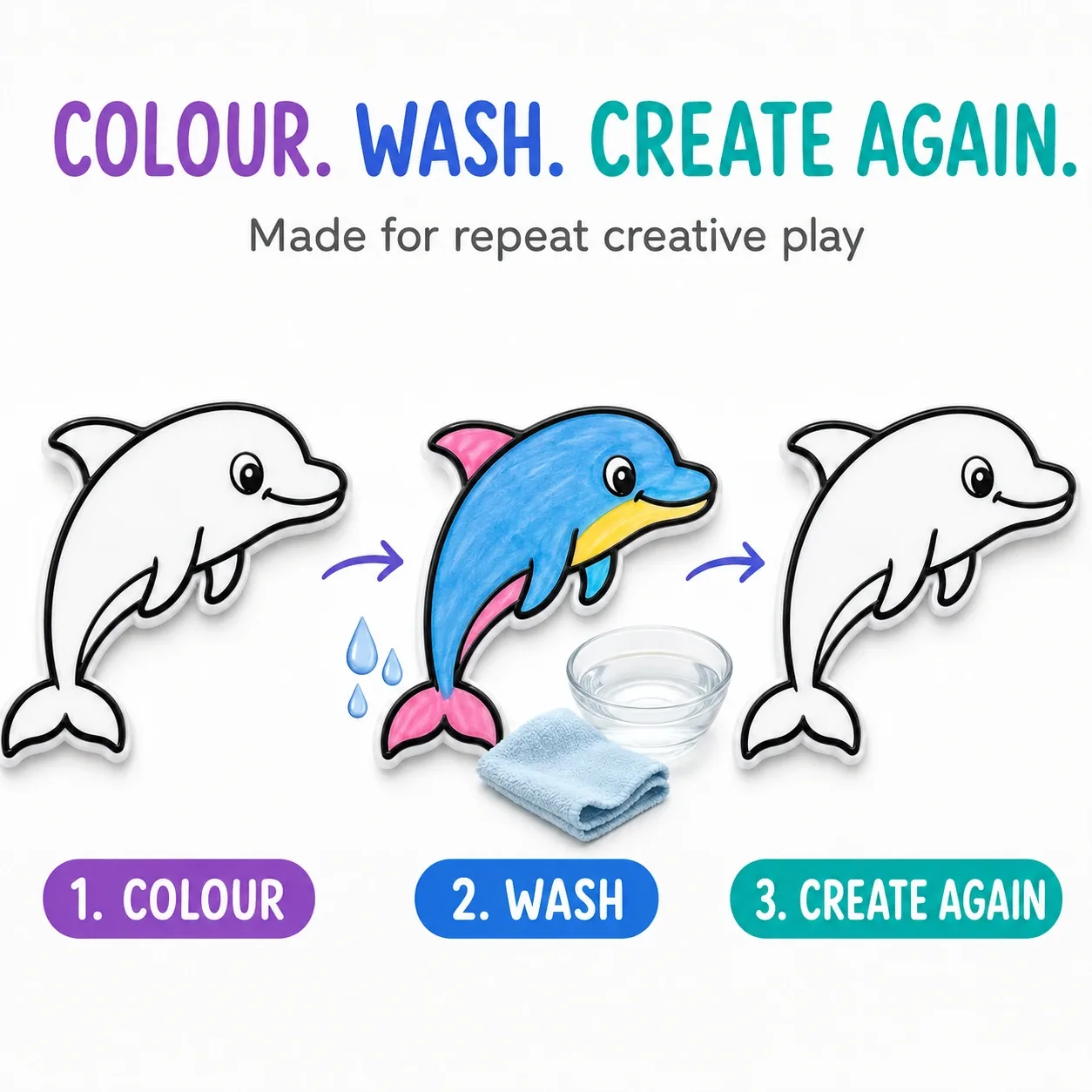 Pink Bnana Little Creators animal colouring activity kit detail view