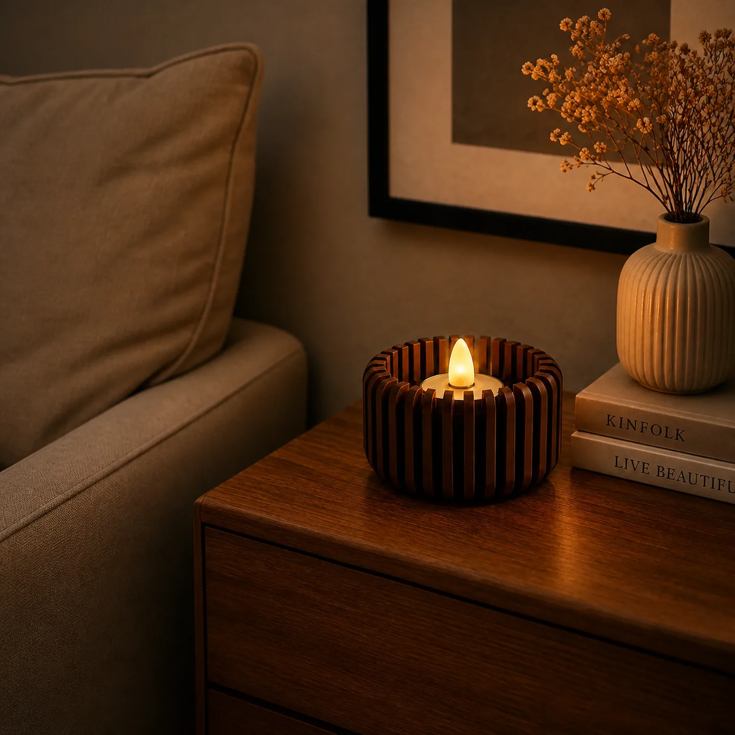 Pink Bnana Solace Glow modern LED tealight holder