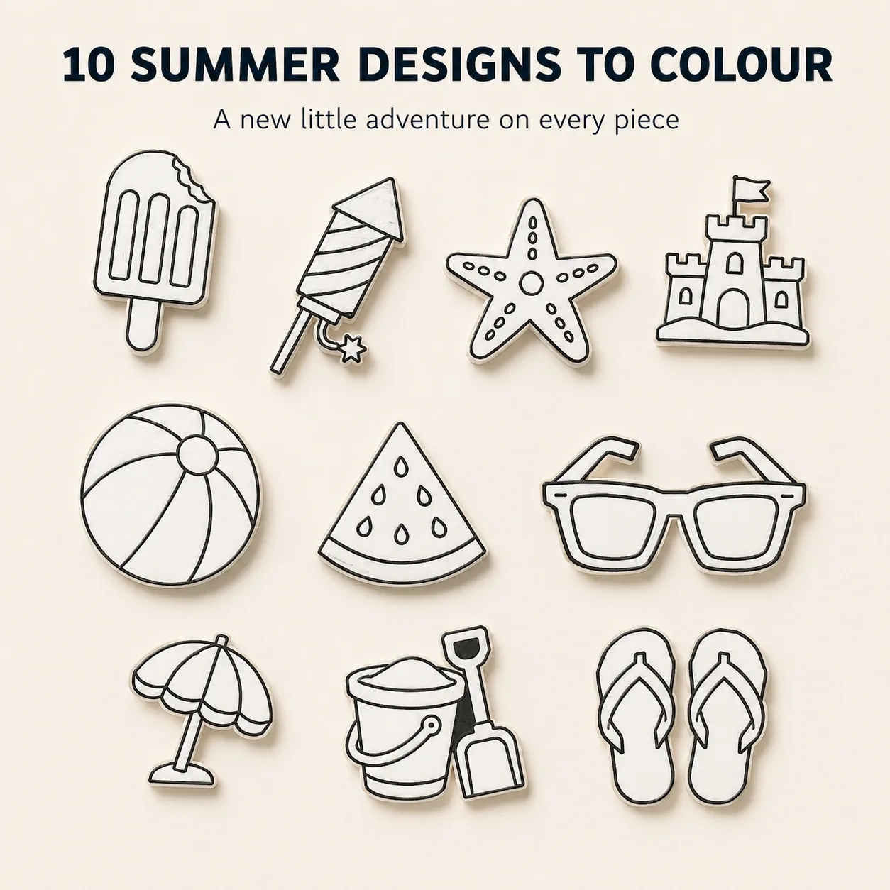 Pink Bnana Sunshine Scribble summer colouring kit detail view