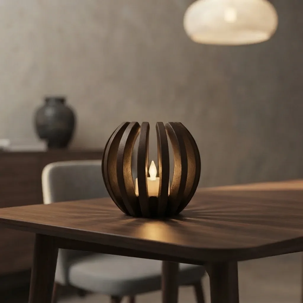 Pink Bnana Shadowplay Glow LED tealight holder detail view