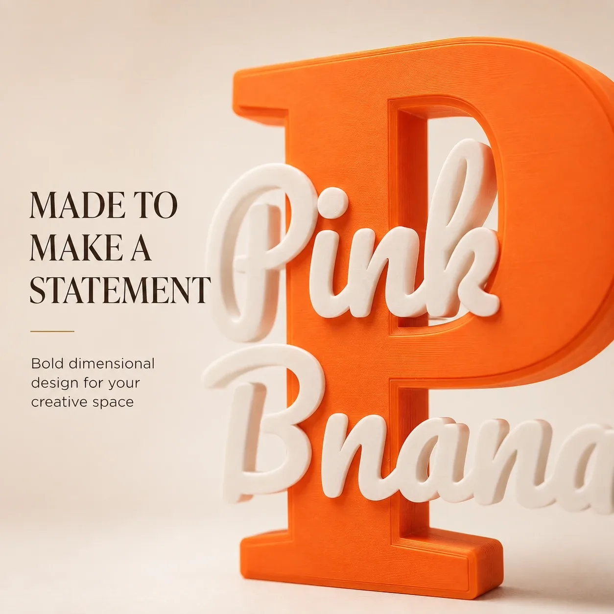 Pink Bnana personalised 3D kids name sign detail view