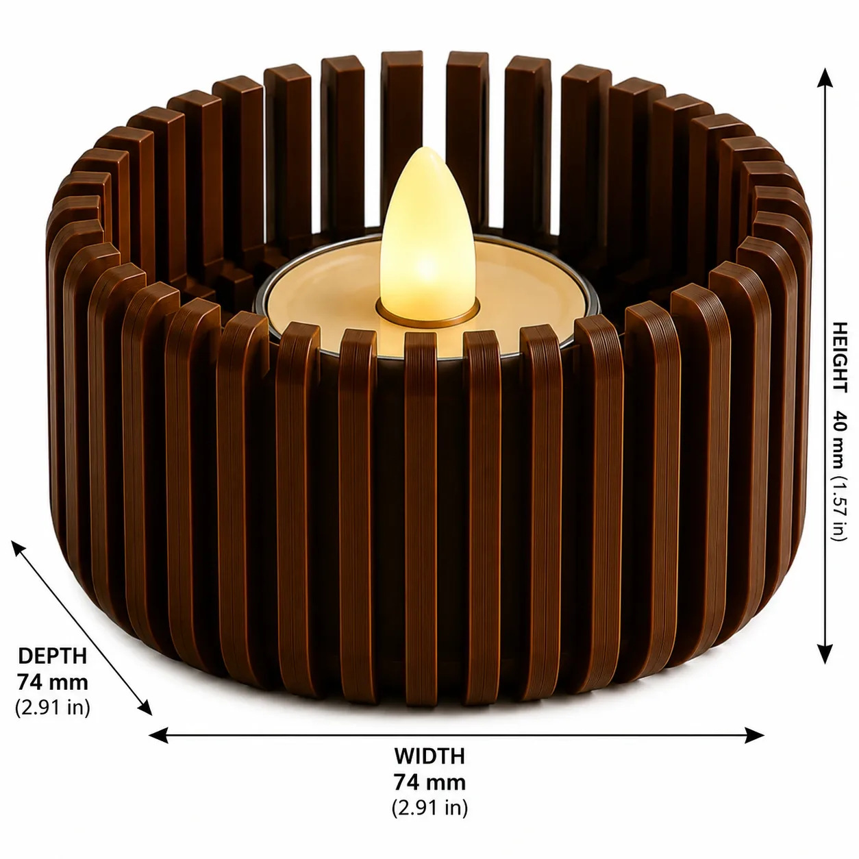 Pink Bnana Solace Glow modern LED tealight holder detail view