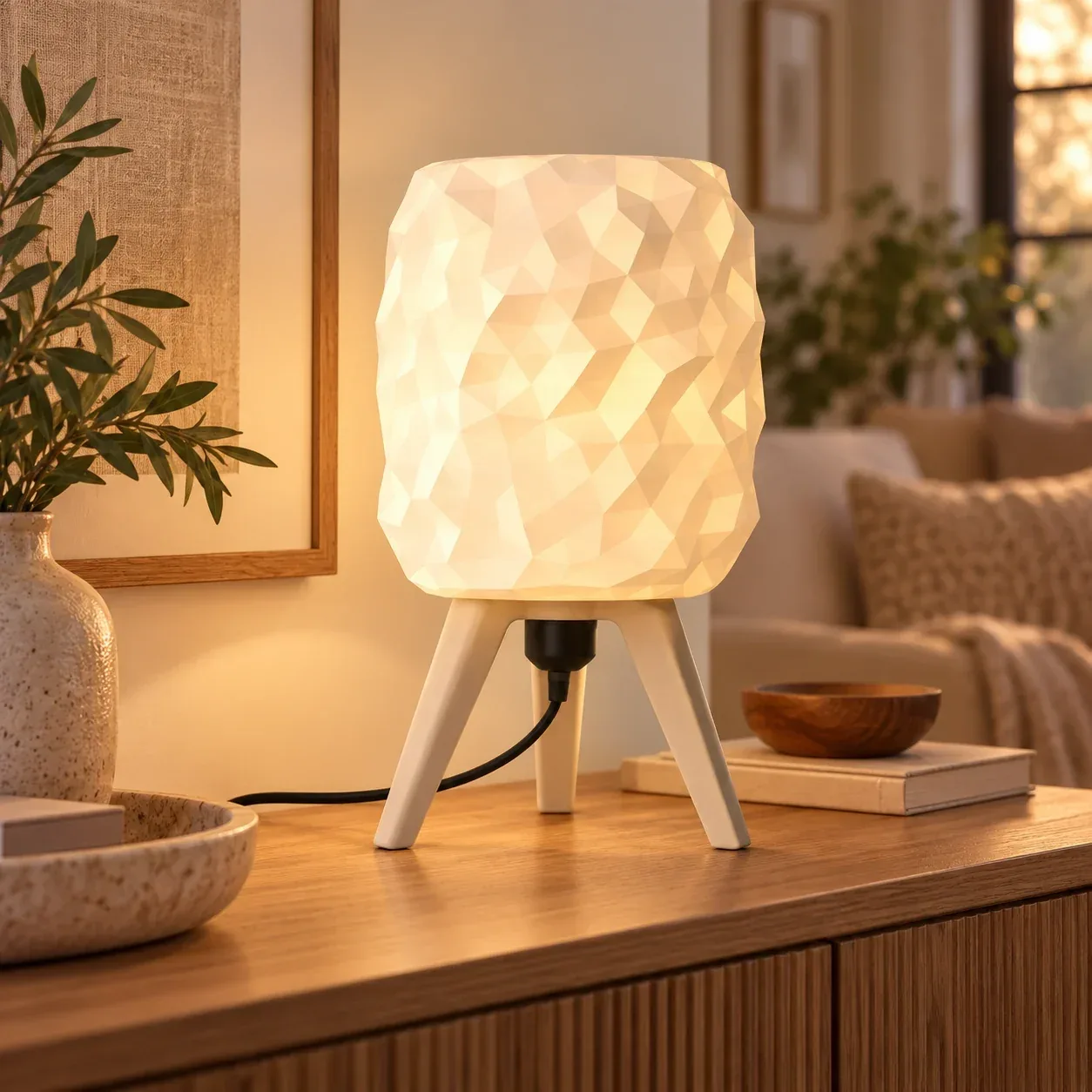 Hexa Tripod lamp in living room