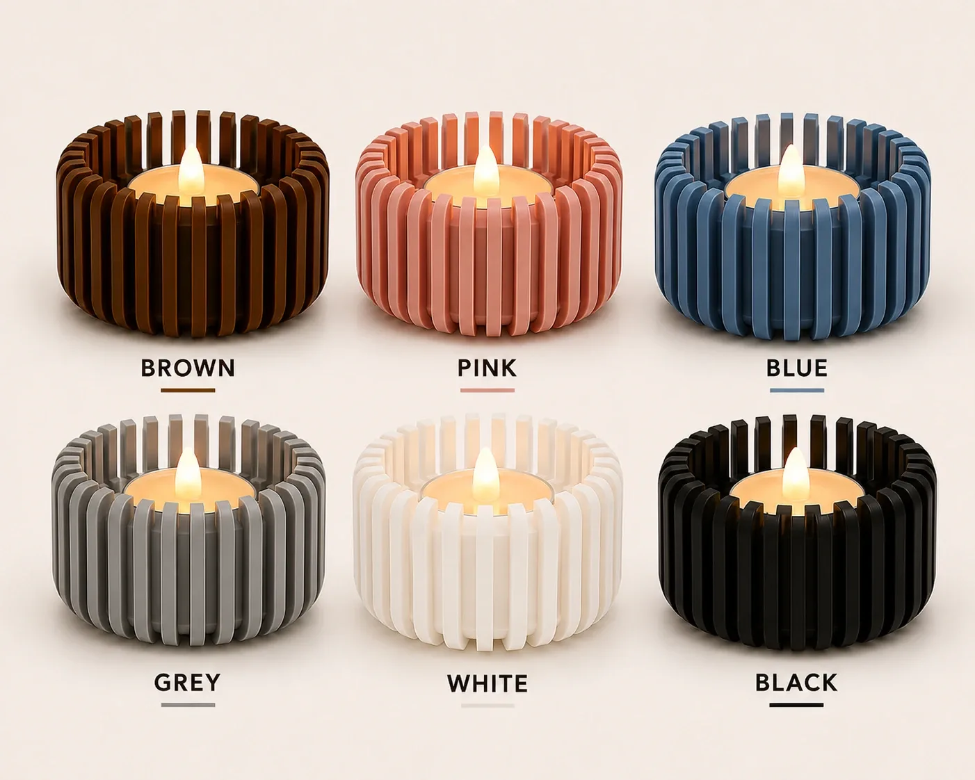 Pink Bnana Solace Glow modern LED tealight holder detail view