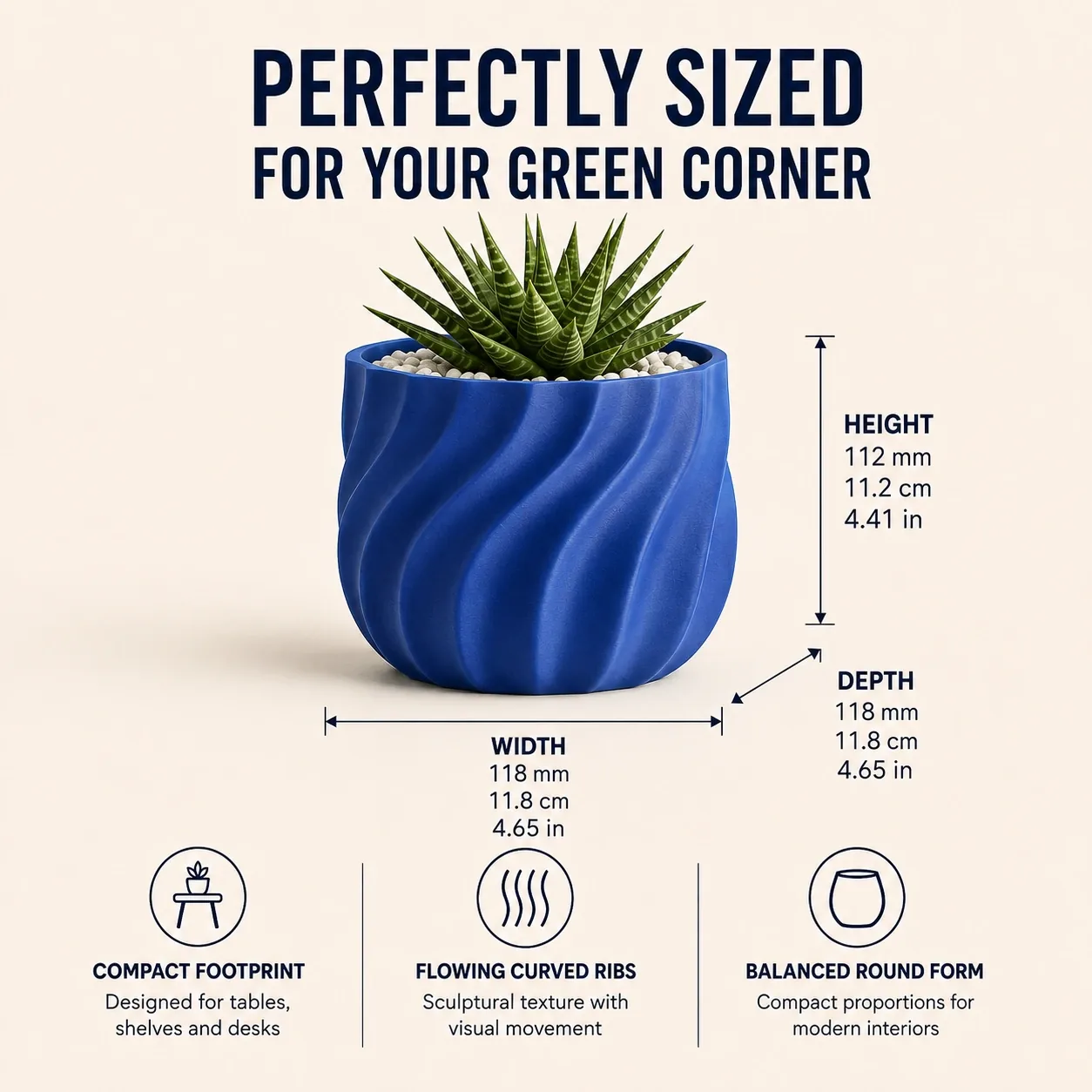 Pink Bnana Curvegroove Planter styled view
