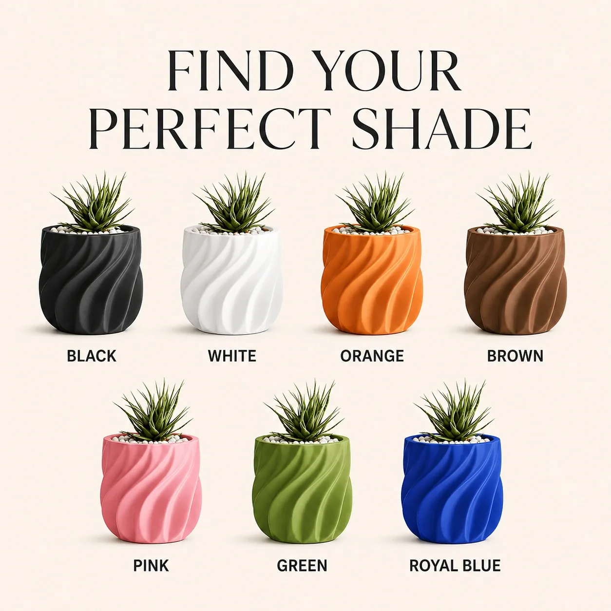 Pink Bnana Curvegroove Planter colour and detail view